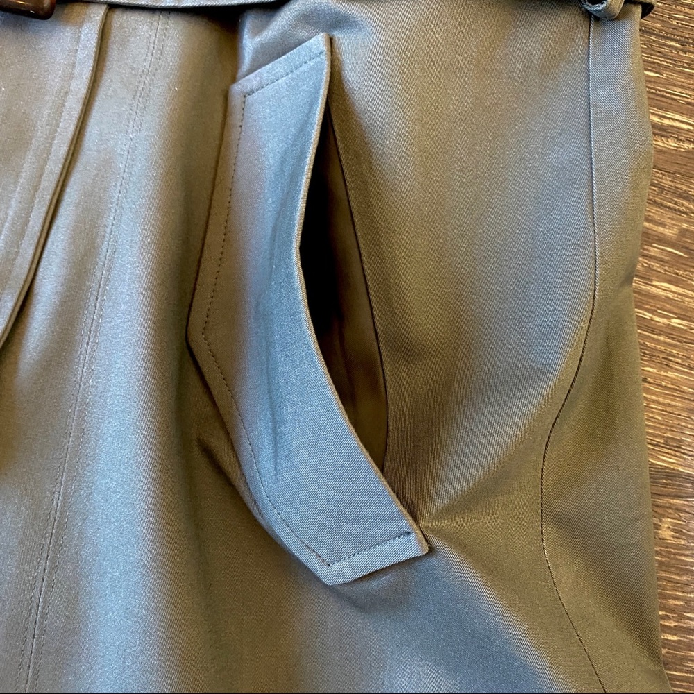 Double Breasted Trench Coat- Olive- Various Sizes - Picture 7 of 9